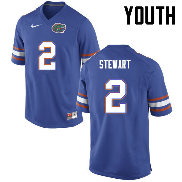 Youth Florida Gators #2 Brad Stewart College Football Jerseys-Blue - Click Image to Close